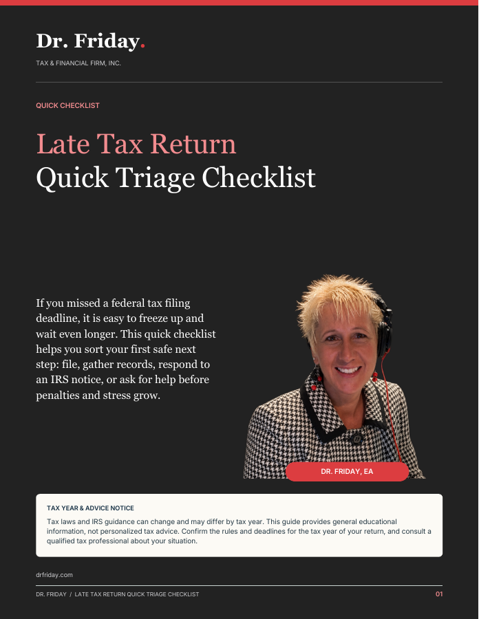 Late Tax Return Quick Triage Checklist cover